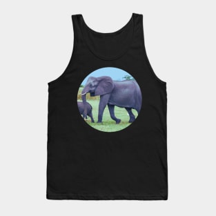 Framed Elephant Design Tank Top